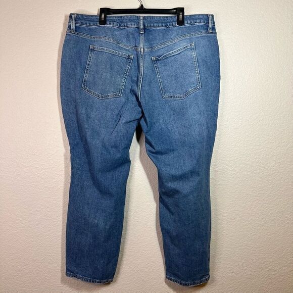 Old Navy Womens O.G Straight Jeans High Rise Secret Slim Distressed Blue Size 20 - Picture 5 of 7